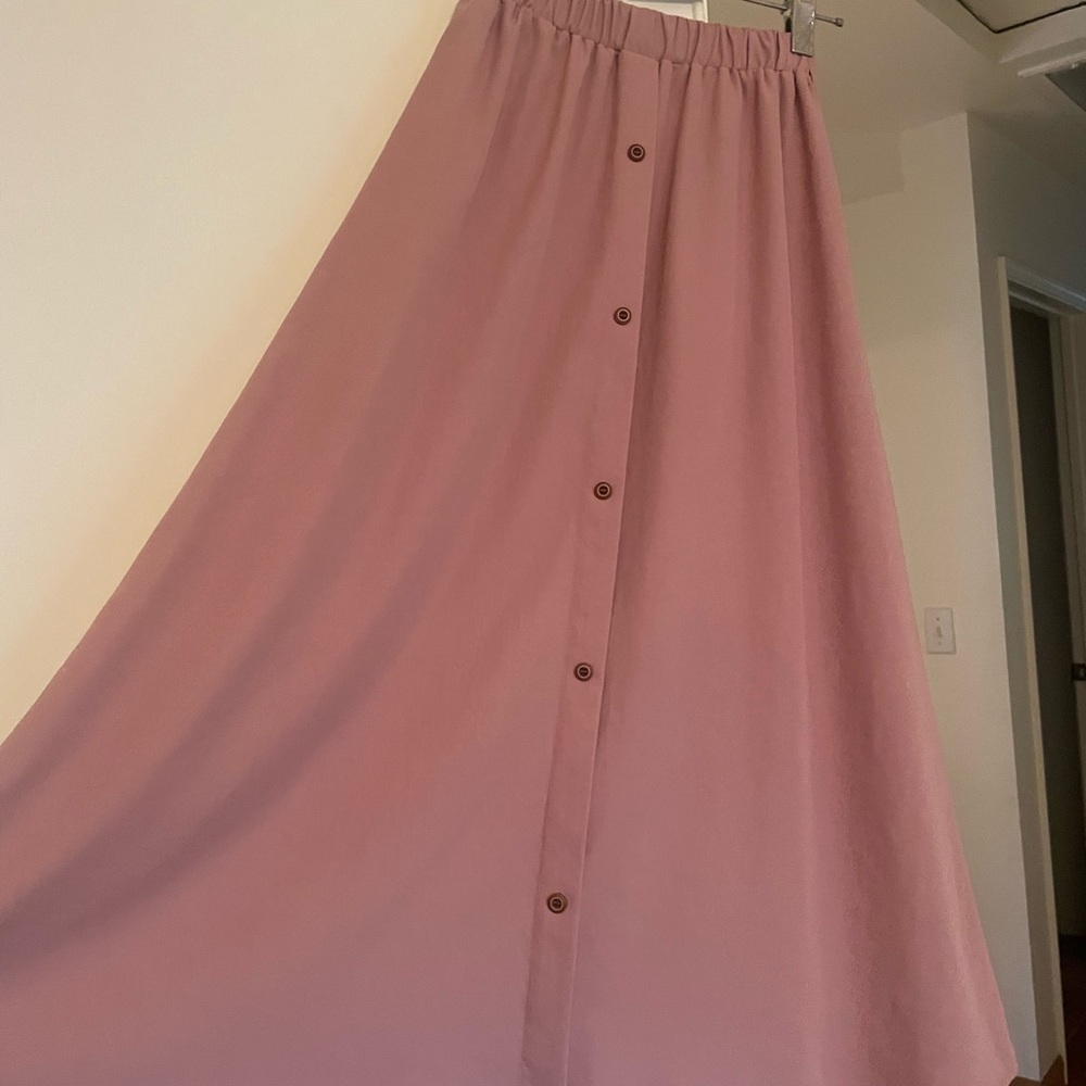 Elegant Pink Button-Down Skirt for young girls
